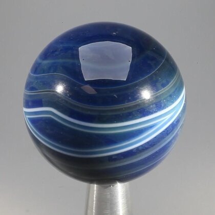 Blue Banded Agate Crystal Sphere ~35mm