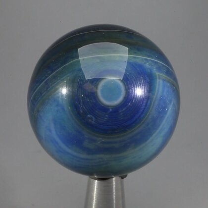 Blue Banded Agate Crystal Sphere ~40mm