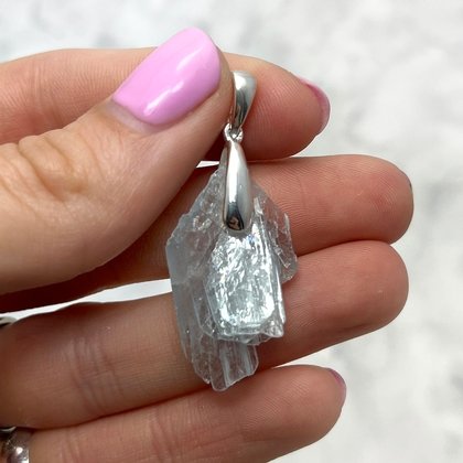 Blue Baryte Healing Crystal Pendant ~32mm