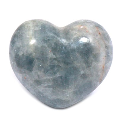 Blue Calcite Crystal Heart ~45mm