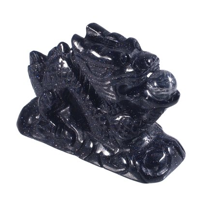 Blue Goldstone Chinese Dragon