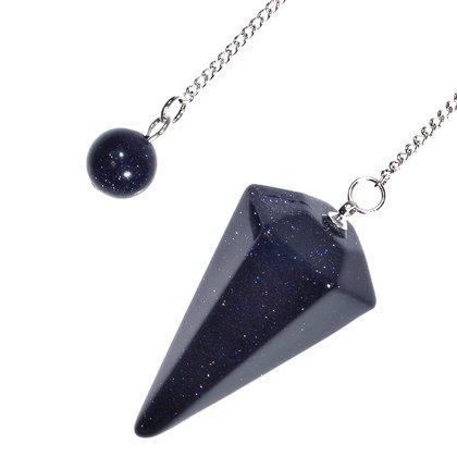 Blue Goldstone Crystal Pendulum