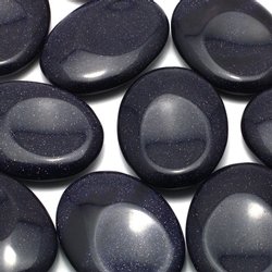 Blue Goldstone Thumb Stone ~40mm