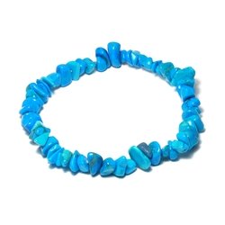Blue Howlite Gemstone Chip Bracelet