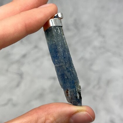 Blue Kyanite Healing Crystal 925 Silver Pendant ~57mm