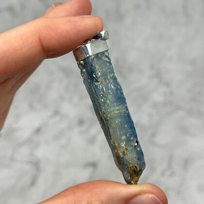 Blue Kyanite Healing Crystal 925 Silver Pendant ~59mm