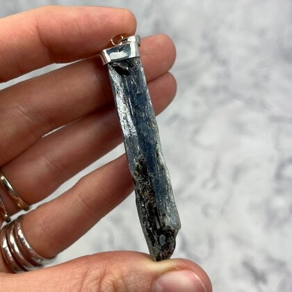 Blue Kyanite Healing Crystal 925 Silver Pendant ~62mm