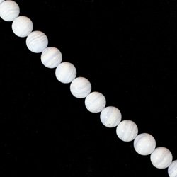 Blue Lace Agate Crystal Beads - 12mm Round