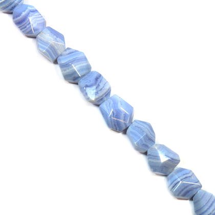 Blue Lace Agate Crystal Beads Irregular Faceted