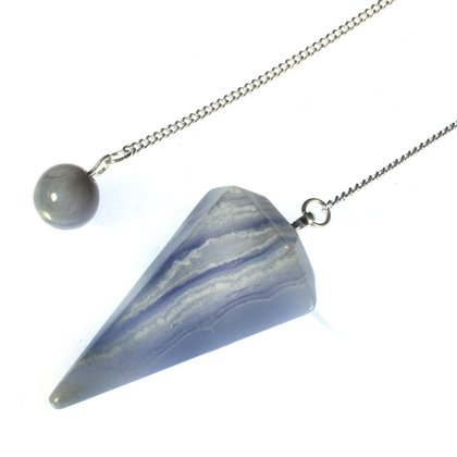 Blue Lace Agate Crystal Pendulum