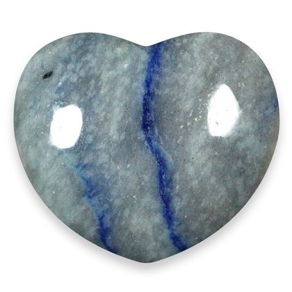 Blue Quartz Crystal Heart ~45mm