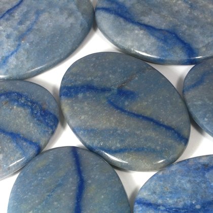 Blue Quartz Palm Stone ~70x50mm