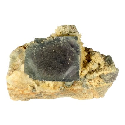 Blue Sky Fluorite with Mauve Crystals & Limonite ~115mm