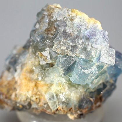 Blue Sky Fluorite with Mauve Crystals & Limonite ~60mm