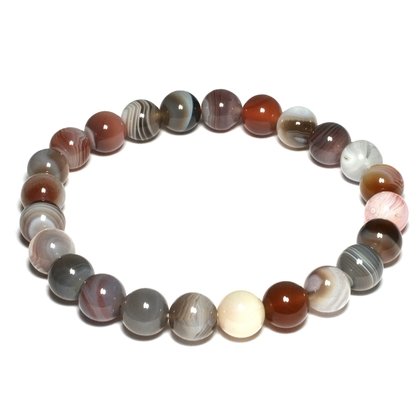 Botswana Agate 8mm Round Bead Bracelet