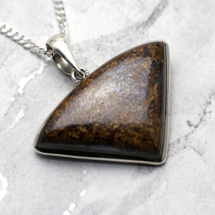 Bronzite & Silver Pendant - 36mm