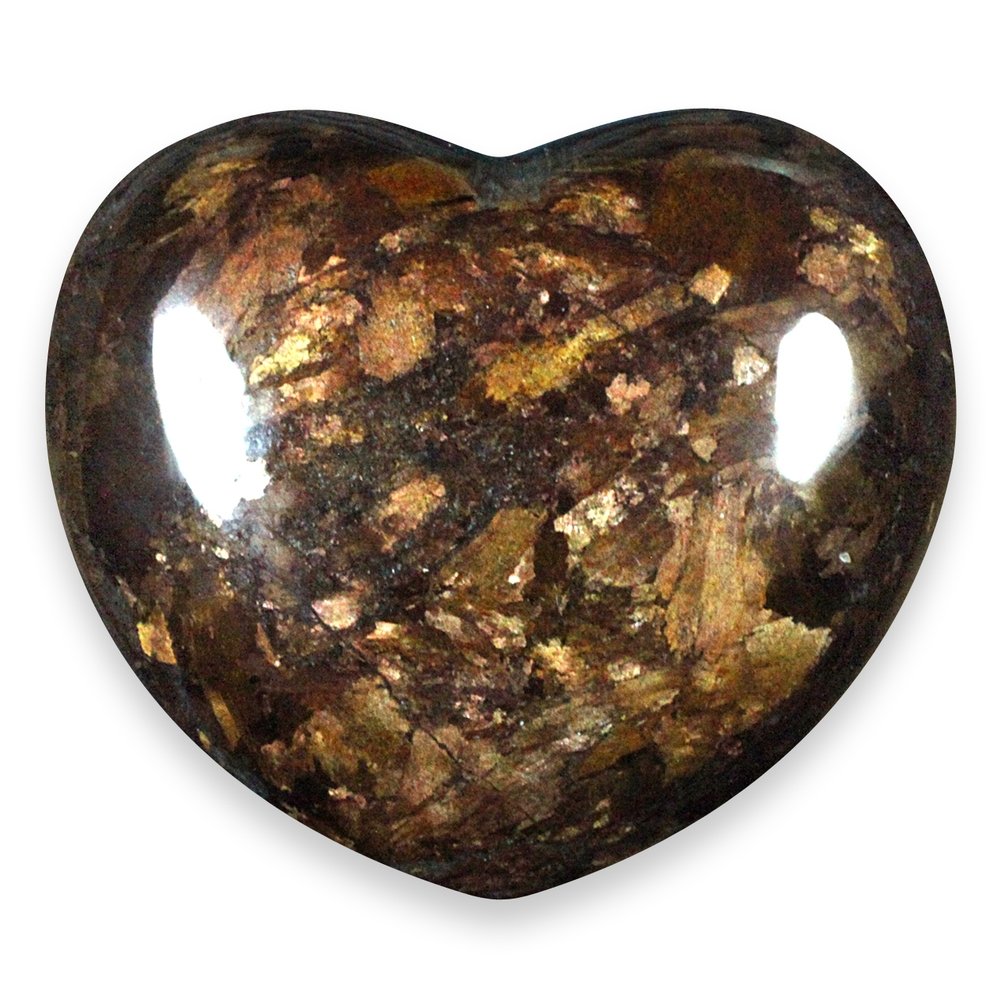 Genuine Bronzite AAA Bronzite Natural Bronzite Jewelry Stone Bronzite Heart Heart Shape Brown Jade