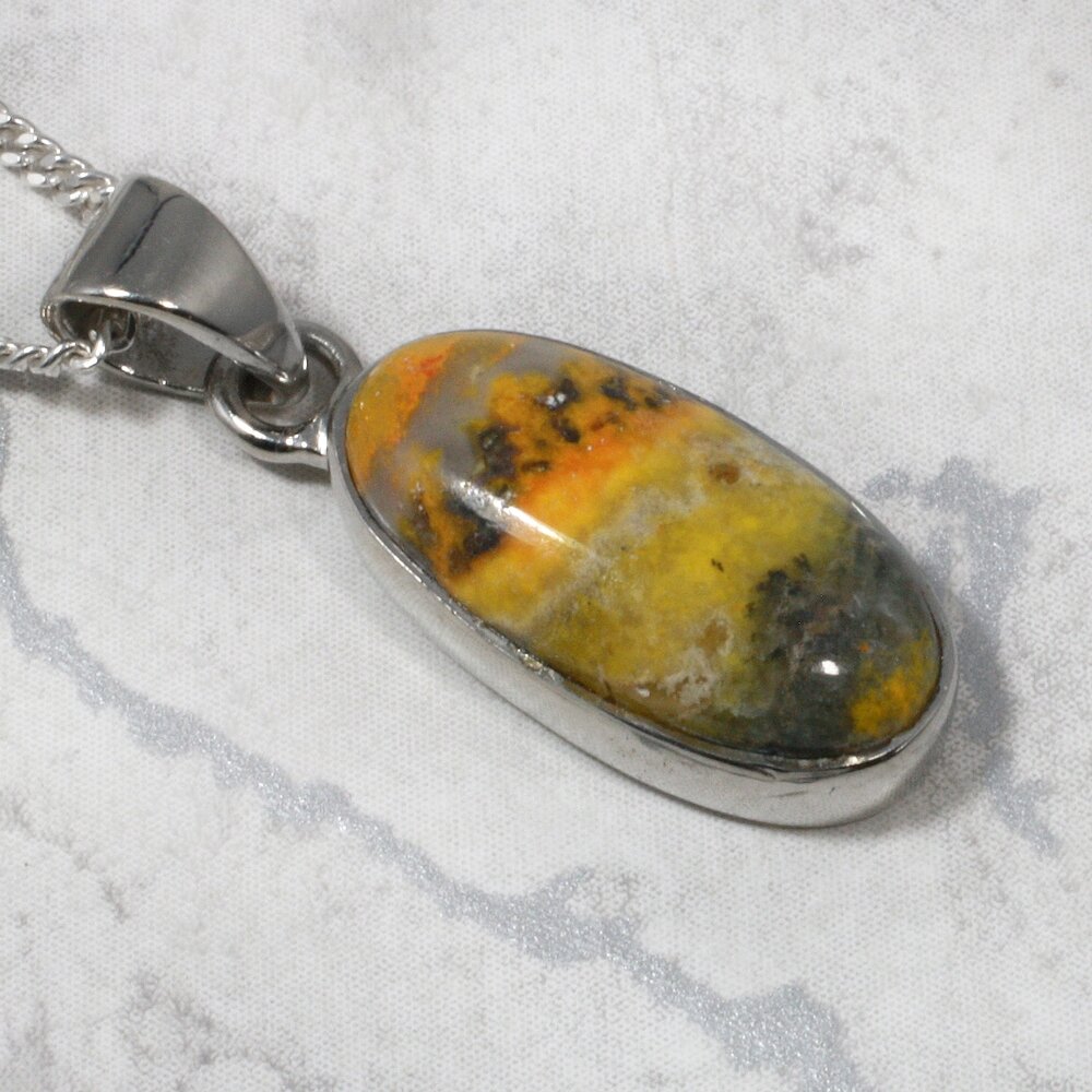 •POLYCHROME JASPER - OVAL• sterling silver pendant