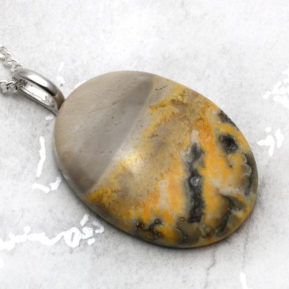 Bumble Bee Jasper Pendant ~34mm