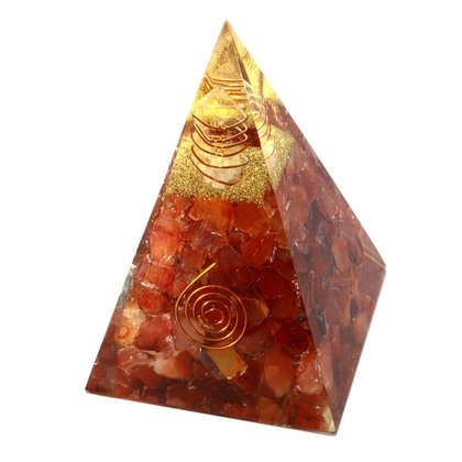 Carnelian & Copper Quartz Orgonite ~100mm