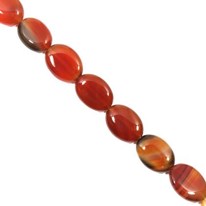 Carnelian Crystal Beads - 16mm (Flat Oval)