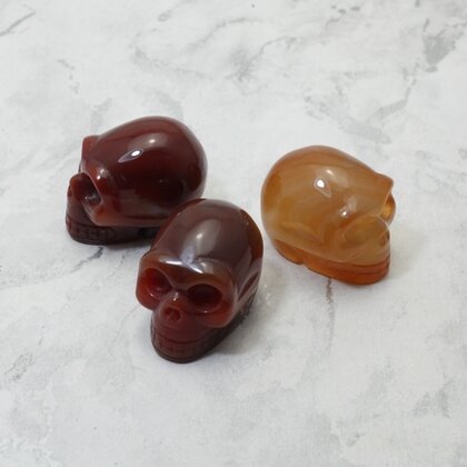 Carnelian Crystal Skull ~3cm