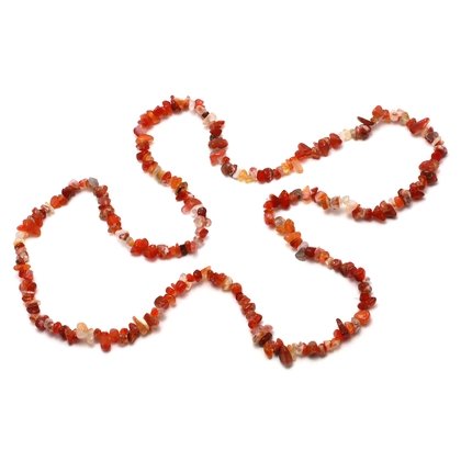 Carnelian Gemstone Chip Necklace ~ 35"