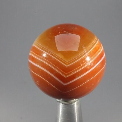 Carnelian Red Banded Agate Crystal Sphere ~30mm