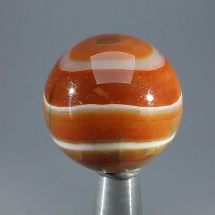 Carnelian Red Banded Agate Crystal Sphere ~30mm