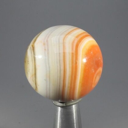 Carnelian Red Banded Agate Crystal Sphere ~30mm