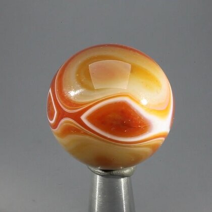 Carnelian Red Banded Agate Crystal Sphere ~30mm