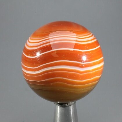 Carnelian Red Banded Agate Crystal Sphere ~35mm