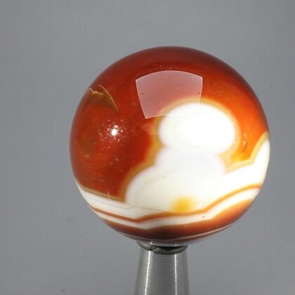 Carnelian Red Banded Agate Crystal Sphere ~40mm