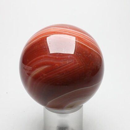 Carnelian Red Banded Agate Crystal Sphere ~50mm