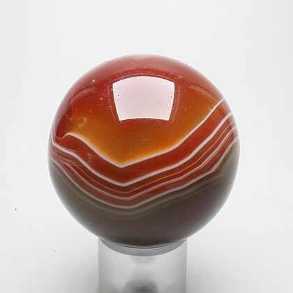 Carnelian Red Banded Agate Crystal Sphere ~50mm