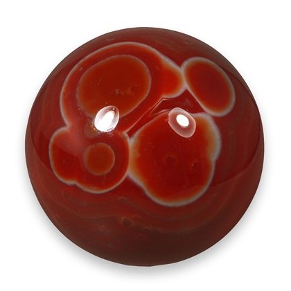 Carnelian Red Banded Agate Crystal Sphere ~5cm