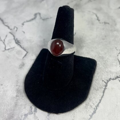 Carnelian Signet 925 Sterling Silver Ring~9.5 US / T 1/2 UK