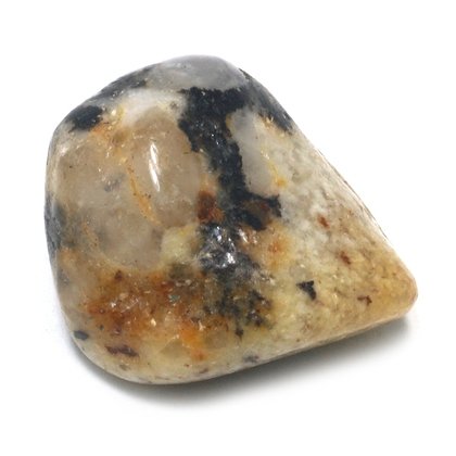 Cassiterite in Quartz Tumblestone ~23mm