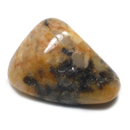 Cassiterite in Quartz Tumblestone ~29mm