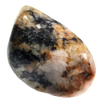Cassiterite in Quartz Tumblestone ~38mm