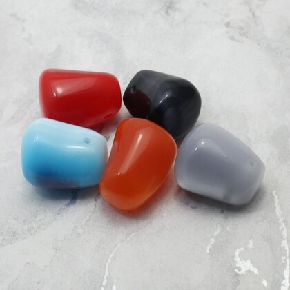 Cat's Eye Drilled Tumble stone Pendants - 5 pack