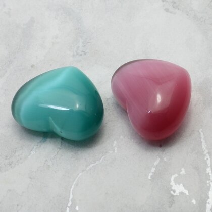 Cat's Eye Hearts - 2 pack ~26mm