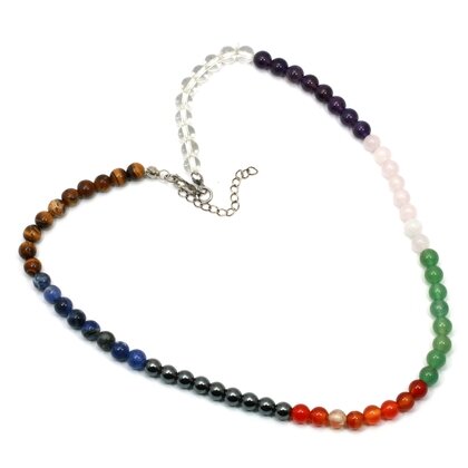 Chakra Bead Necklace With Clasp ~ 18"