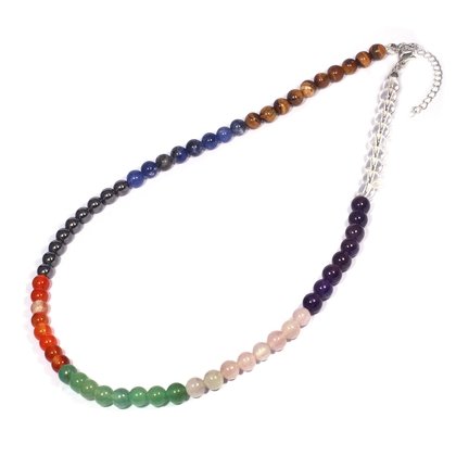 Chakra Bead Necklace With Clasp ~ 18"