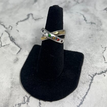 Chakra Gold & 925 Sterling Silver Ring~7.25 US / O 1/2 UK