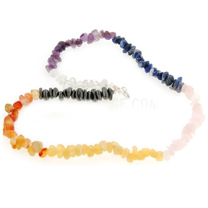 Chakra Gemstone Chip Necklace with Clasp