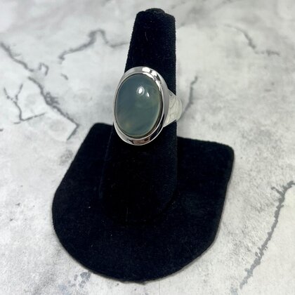 Chalcedony Oval 925 Sterling Silver Ring~8 US / Q UK