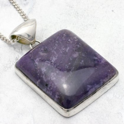 Charoite & Silver Pendant - Square 31mm