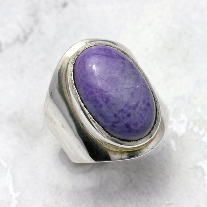 Charoite & Silver Ring ~ 6 US Ring Size , L-½ UK Ring Size