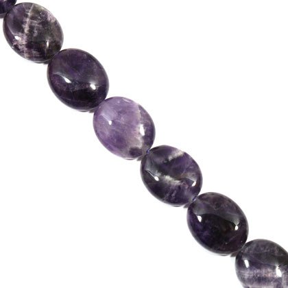 Chevron Amethyst Crystal Beads - 22mm Flat Oval